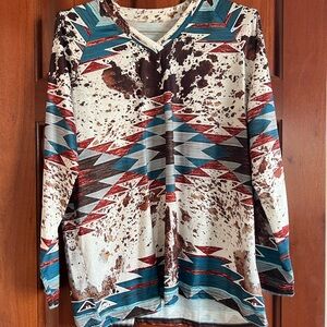 Southwestern Patterned Long Sleeve Top